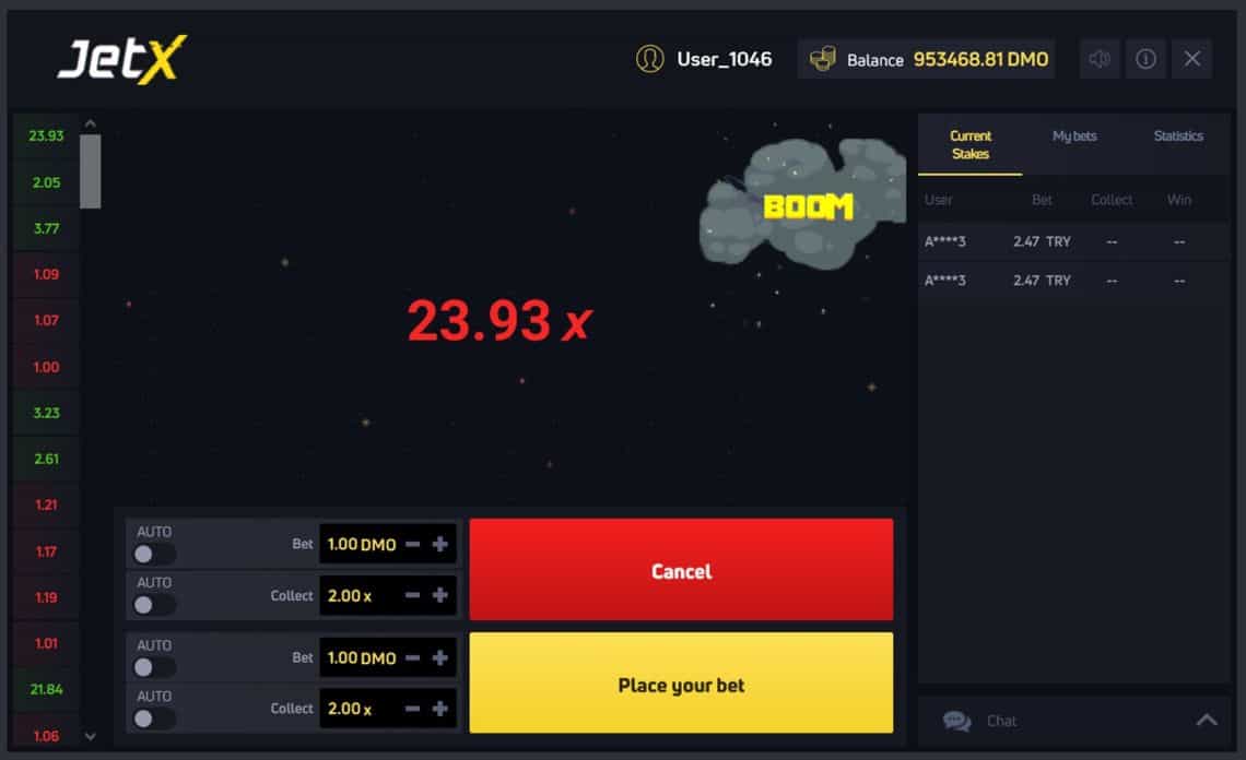 Multiplicador alto no JetX — foguete subindo além de 40x